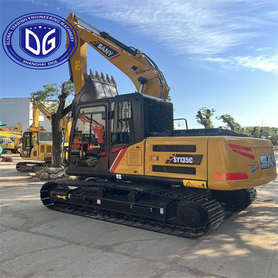Sy135 13.5 Ton Used SANY Excavator With Multiple Energy Saving Designs الحفارة المستخدمة في ساني مع العديد من تصاميم توفير الطاقة