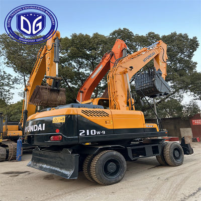 الحفرة ذات العجلات المستخدمة من هيونداي طراز 210W-9 الأصلية مع مواد دائمة