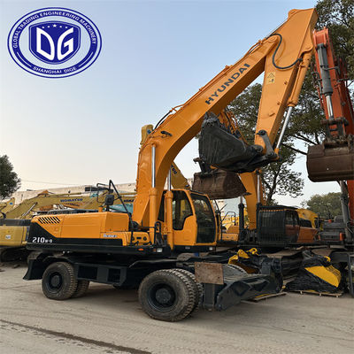 الحفرة ذات العجلات المستخدمة من هيونداي طراز 210W-9 الأصلية مع مواد دائمة