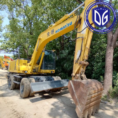 كوماتسو PC150W 15 طن حفرة عجلة مستعملة القيادة الهيدروليكية